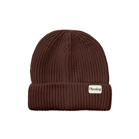 The Merino Wool Pleasing Beanie in Brown
