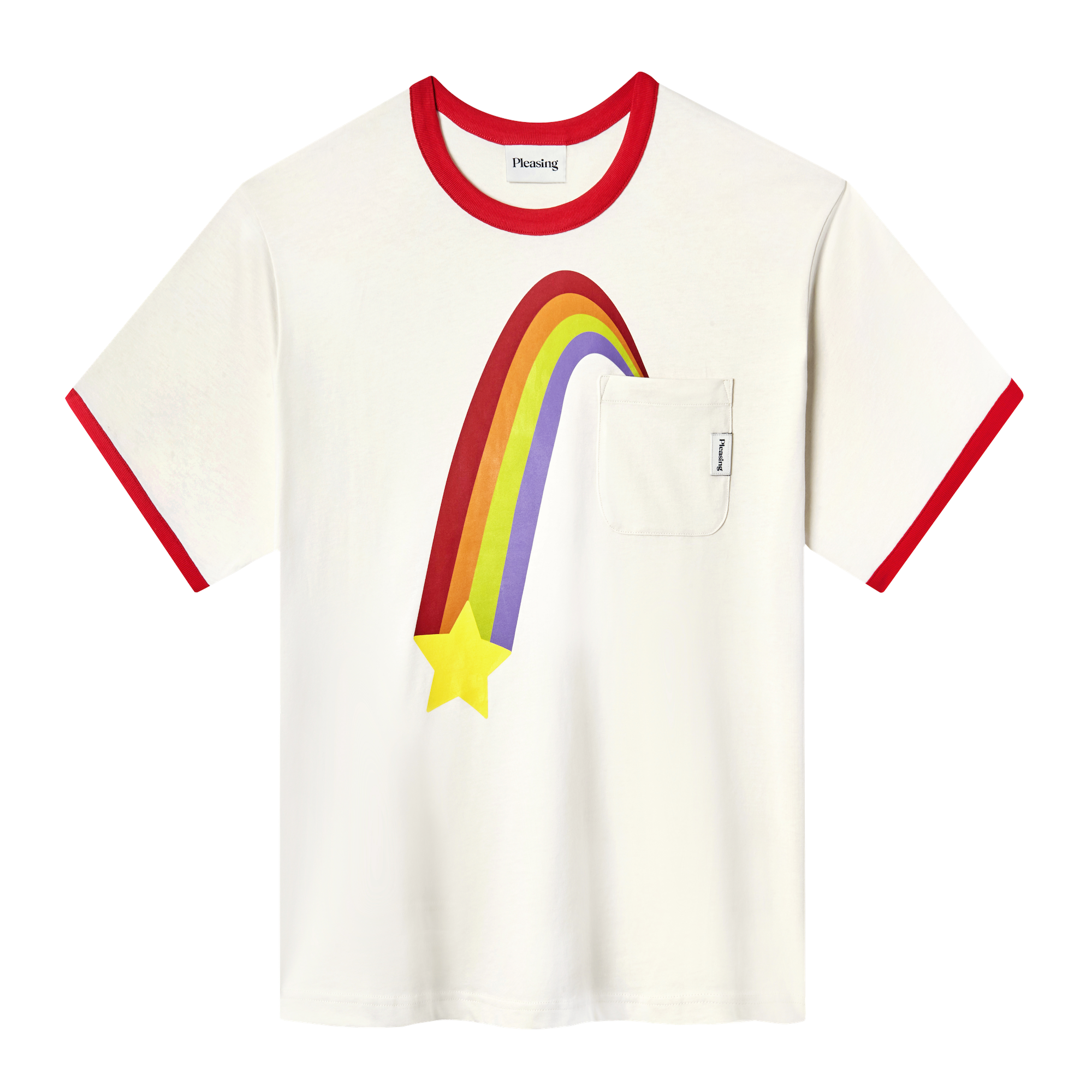 The Rainbow Ray Ringer Tee in Cherry Cloud – Pleasing The Rainbow Ray Ringer Tee in Cherry Cloud – Pleasing