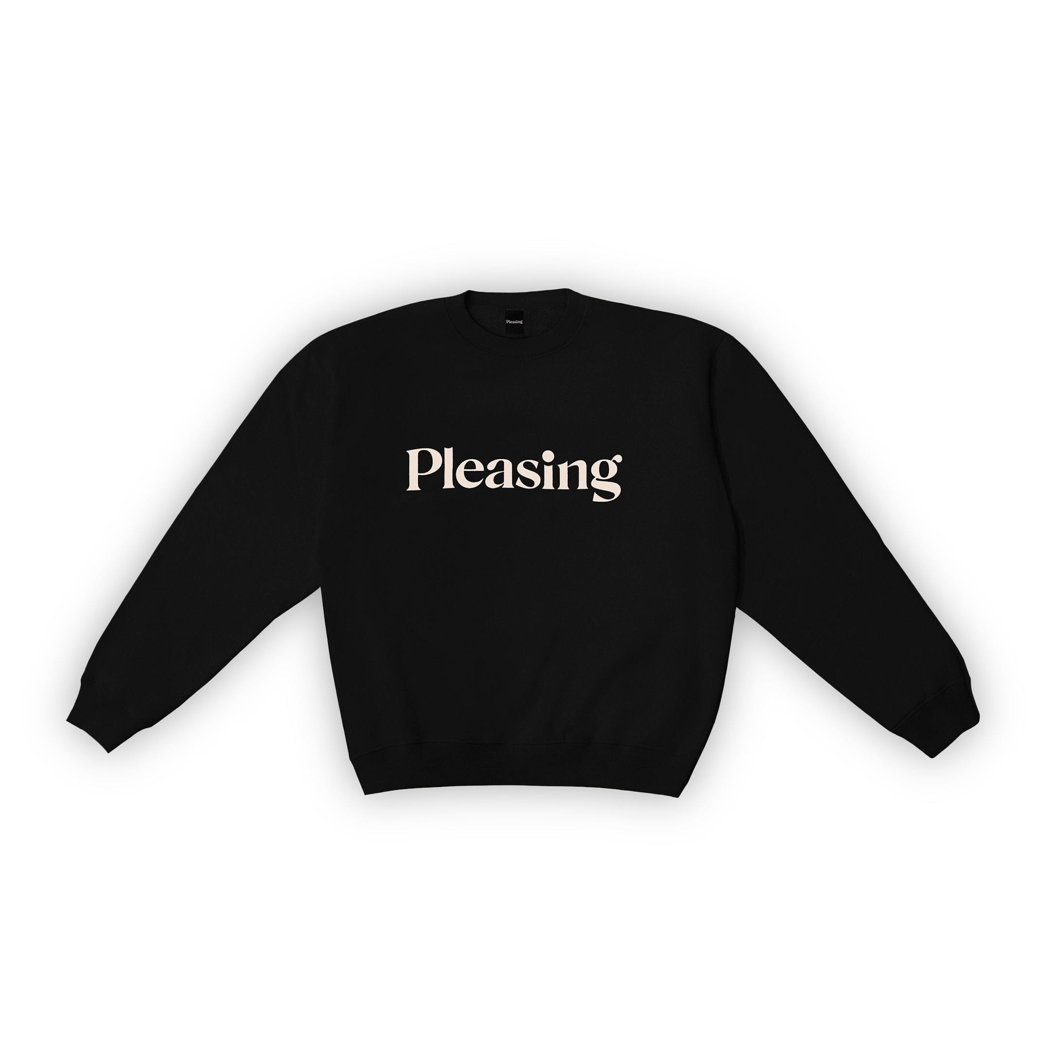 Black crew hot sale neck hoodie