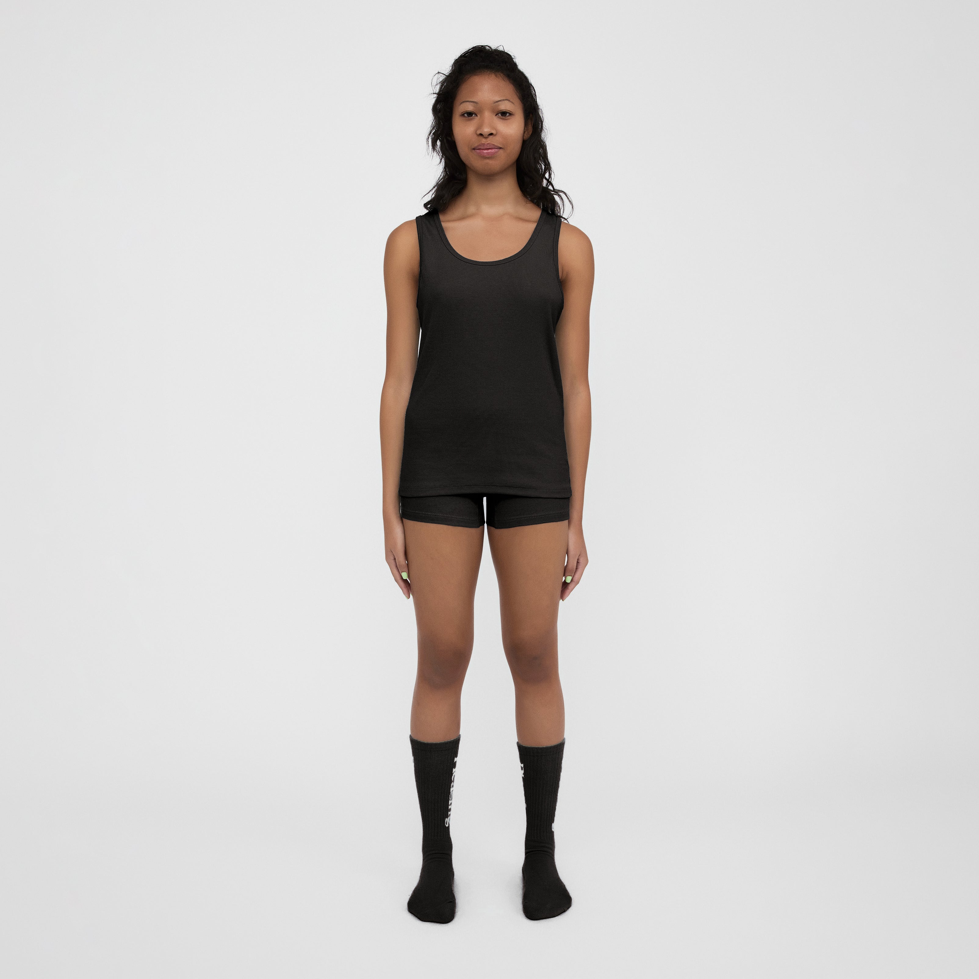 The Pleasing Ribbed Tank in Black