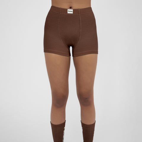 The Pleasing Ribbed Boxer Brief in Brown