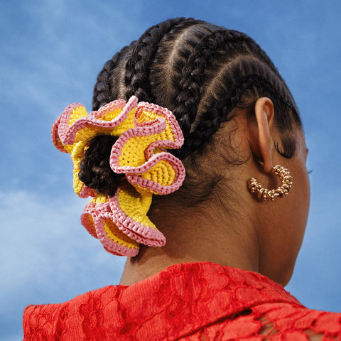 The Swirl Scrunchie in Sunny Yellow