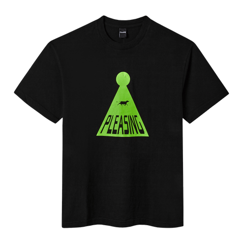 The Abducted Cow Tee in Black and Neon Green