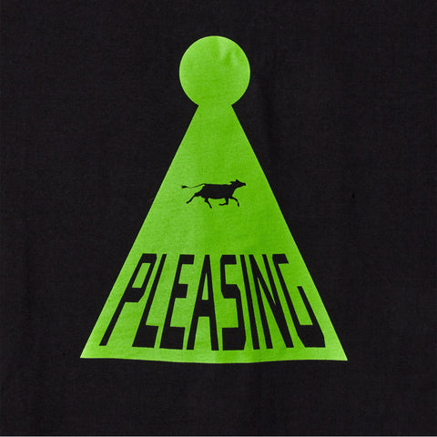 The Abducted Cow Tee in Black and Neon Green