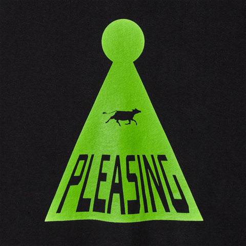 The Abducted Cow Crewneck in Black and Neon Green