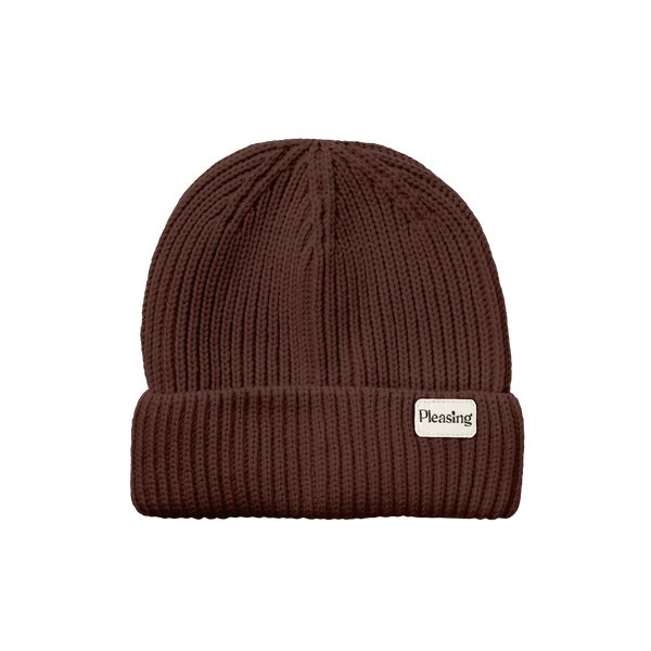 The Merino Wool Pleasing Beanie in Brown