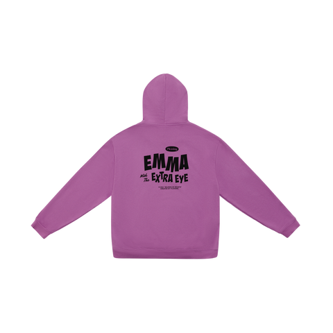 Emma with the Extra Eye Bejeweled Beasts Hoodie in Purple