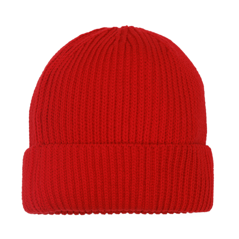 The Pleasing Striped Beanie in Red