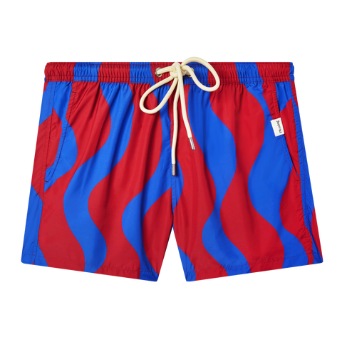 The Squiggle Short in Deep Cherry Blue