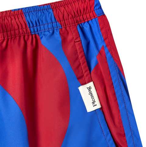 The Squiggle Short in Deep Cherry Blue