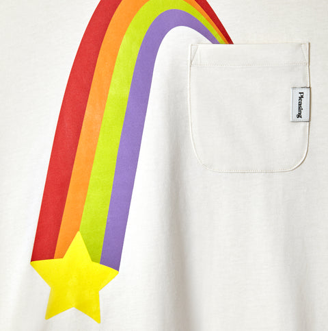 The Rainbow Ray Ringer Tee in Cherry Cloud