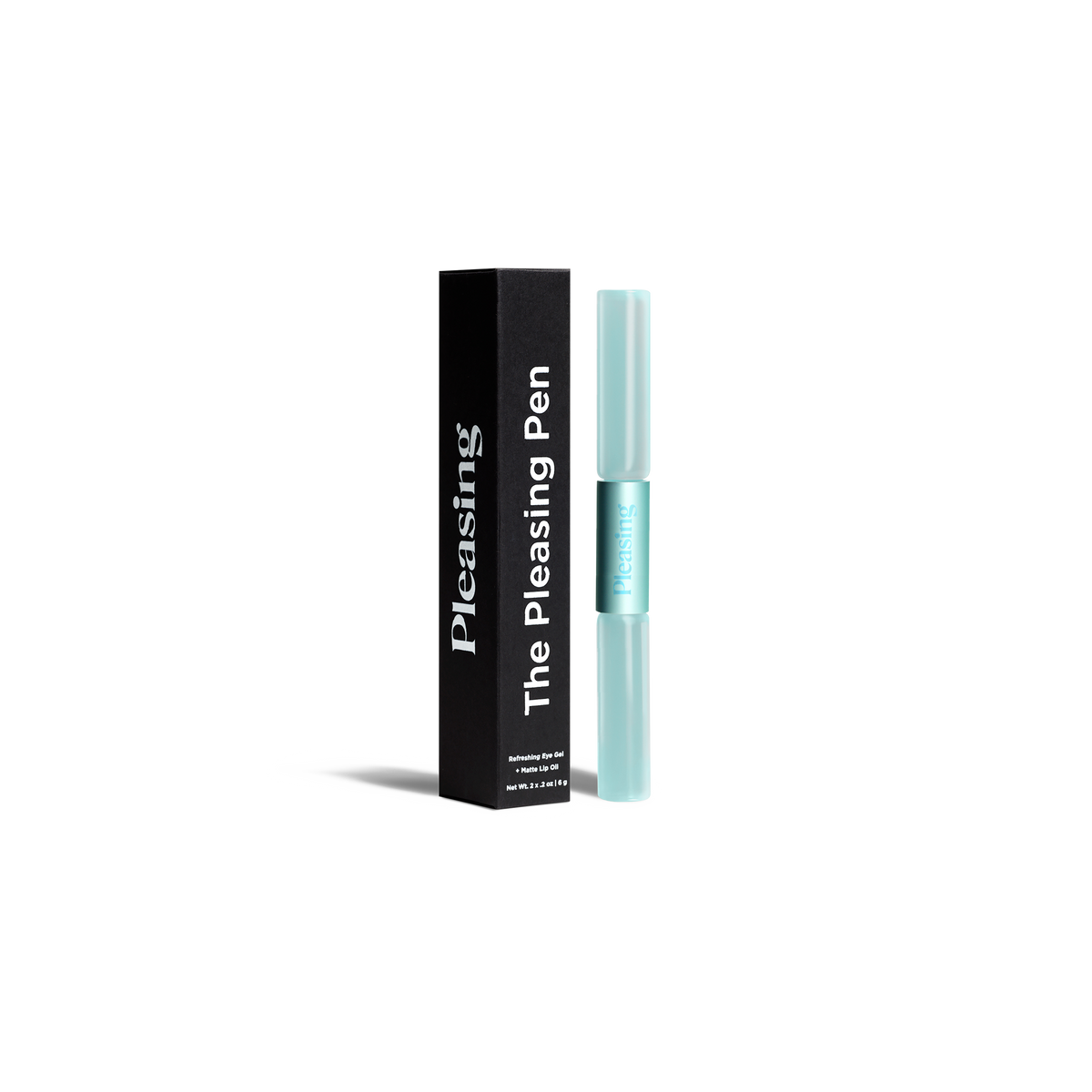 The Pleasing Pen — original turquoise pen and black carton